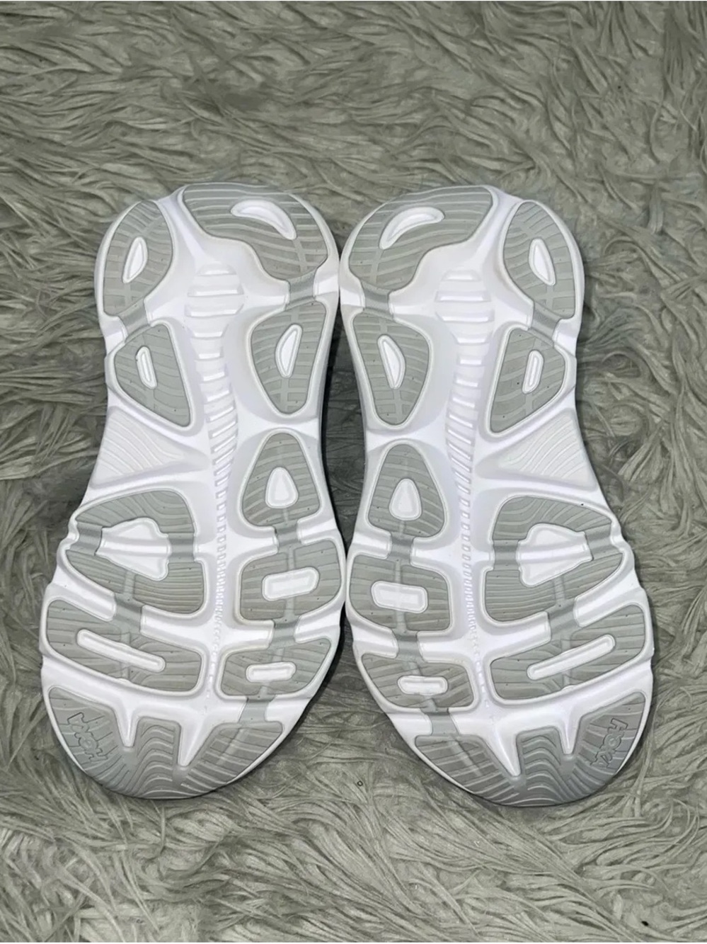 Hoka Women's Light Gray Athletic Sneakers with Rose Gold Logo - Picture 4 of 4